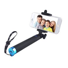 Selfie Stick with Wireless Bluetooth Foldable Pocket Size for iPhone6s 6 Plus Samsung IOS Android (Blue) - Intl