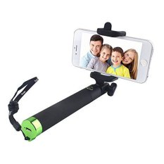 Selfie Stick with Wireless Bluetooth Foldable Pocket Size for iPhone6s 6 Plus Samsung IOS Android (Green) - Intl