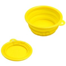 Silicone Collapsible Dogs Feeding Bowl(Yellow) (Intl)