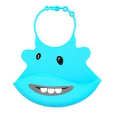 Silicone/Silica Gel Waterproof Baby and Kids Feeding Saliva Bibs Sky Blue