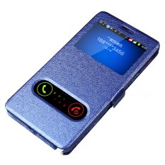 Silk SkinWindow Wallet Flip Leather Original Cover for Samsung Galaxy Note2 (Blue) (Intl)