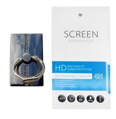 Silver Diamond Ring Stand (firmly stick on phone / phone cover case) + Gratis 1 Clear Screen Protector for Sony Xperia J (ST26i)