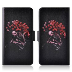 Skull Red Flowers PU Leather New Flip Case Cover For LG Optimus G3 mini D728 G3 Beat