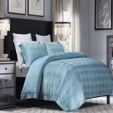 Sleep Buddy Set Sprei dan Bed Cover Feer Dark Blue Sutra Tencel
