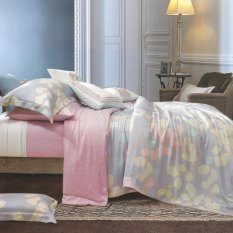 Sleep Buddy Set Sprei dan Bed Cover Soften Leaf Sutra Tencel