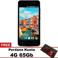 Smartfren Andromax A 4G LTE - Hitam + Quota 65Gb