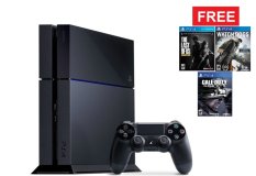 SONY Playstation 4 + 3 Bluray Games - Hitam