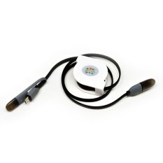 Super 2 in 1 Lightning 8 Pin + Micro USB Retractable Data Cable For iPhone and Smartphone