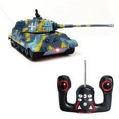 Super Racer RC Tank King Tiger Skala 1/72 Mainan Anak Tank Remote Control - Biru