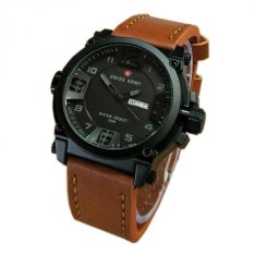 Swiss Army - Jam Tangan Pria - Coklat Jarum Abu - Strap Kulit - SA 7169H