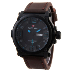 Swiss Army Mens Elegant - Cokelat - Stainless/Kulit - SA 7169 – Biru