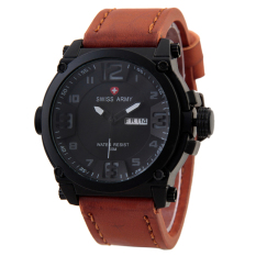 Swiss Army Mens Elegant - Cokelat - Stainless/Kulit - SA 7169 BL MED BRW