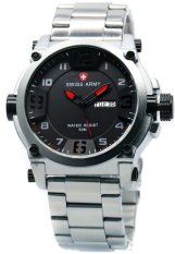 Swiss Army SA7169 Silver Merah - Jam Tangan Pria - Stainless Steel