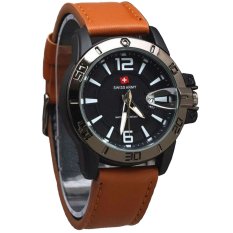 Swiss Army SA7169A Tanggal Jam Tangan Pria Strap Leather Coklat