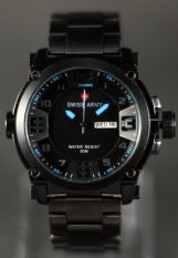 Swiss Army Watch Jam Tangan Pria - Hitam Biru - Tali Stainless - SA 7169