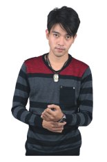 Syaqinah Sweater Rajut Pria - Abu-abu