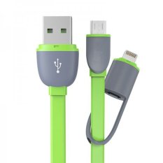 T4shops Smart Data Cable 2 in 1 Lightning & Micro USB 100cm - Hijau