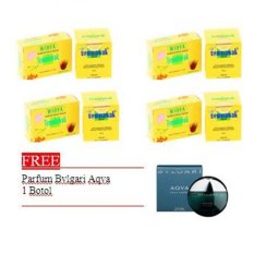 Temulawak Paket Cream Asli Malaysia Emboss - 4 Pkt + Gratis Parfum Bvlgari Aqva 1 Pcs