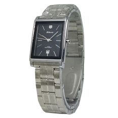 Tetonis Analog Kotak Series - Jam Tangan Wanita - Stainless Steel - Silver Plat Hitam - T532