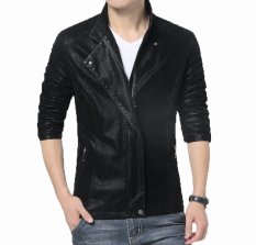 Thunderlight Jas Jaket Kulit Casual Night Party - Hitam