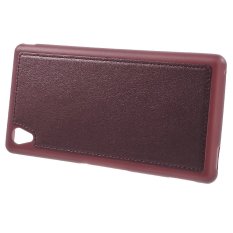 TPU Hybrid Shell Back Case for Sony Xperia M4 Aqua (Wine Red) - Intl
