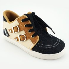 TrendiShoes Sepatu Anak Cowo High Cut Tali Keren - Hitam