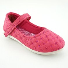 TrendiShoes Sepatu Anak Perempuan Bahan Kulit Payet - Fuchsia