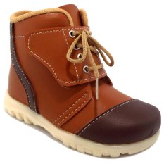 TrendiShoes Sepatu Boot Anak Velcro Strap Aksesori Tali - Tan