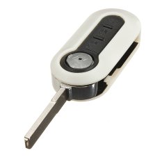 UJS New White 3 Button Remote Flip Key Shell Blade For Fiat 500 Panda Brava Stilo (Intl)