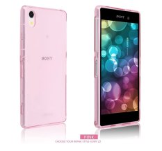 Ultra-thin 0.5mm Soft Flexible Clear TPU Snap-On Back Case Cover Protective Shell for Sony Xperia Z2 - Pink