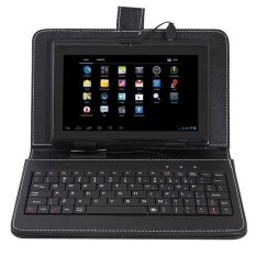 Universal Adjustable Cross Texture Leather Case with USB 2.0 Hard Key Keyboard, Suitable for 9.0 inch Tablet PC/Phablets (Such as S-WMC-0285, S-WMC-0280, S-WMC-0265, S-WMC-0929, S-WMC-0948 etc.), Black - Intl