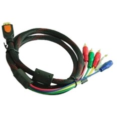 Universal High Speed HDMI to 5 RCA Cable Gold Plated 1.5 Meter - Hitam
