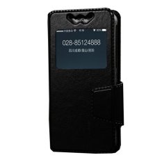 Universal Leather Case Windows untuk Polytron Rocket S1 R2452 - Hitam