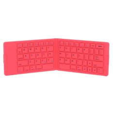 Universal Mini Wireless Bluetooth 3.0 Folding Foldable Ultra-slim Silicone Keyboard for PC and Mac Red (Intl)