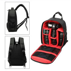 Universal Tas Kamera SLR Camera DSLR Backpack for d7100 Small Compact with Pocket - Black/Red