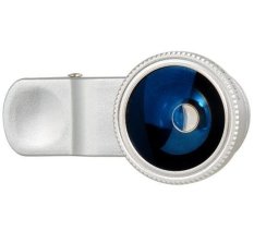 Universal Wide Angle Macro And Fish Eye Lens with Clip for iPhone 5 4 4S Silver (Intl)
