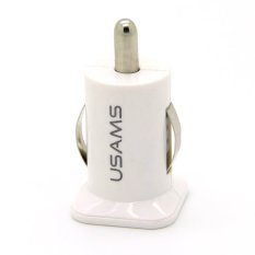 USAMS 3.1A 3100mha Dual USB Car Charger 5V Dual 2 Port Car Chargers For iPhone 4 4S 5 5S Samsung Galaxy S3 S4 S5 Note 2 3 Tablet PC White Color (Intl)
