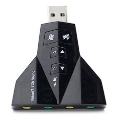 USB 2.0 to Virtual 7.1 Channel Audio Sound Card Adapter with China Chipset - PD-560 - Hitam