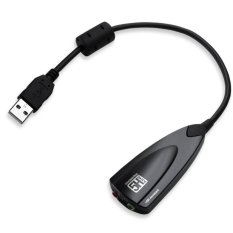USB 5HV2 to Virtual 7.1 Channel Audio Sound Card Adapter with China Chipset - Hitam