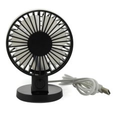 USB Powered 2-Mode Speed Adjustable Double Blades Mini Desk Fan Portable Ultra-Quiet Cooling Fan for PC Laptop Notebook (Black) (Intl)