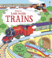 Usborne Look Inside Trains (Buku Edukasi Bahasa Inggris Import Anak)