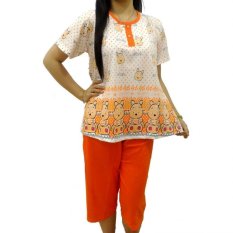 Vibelle Shop Baju Tidur Setelan 300358 - Oranye