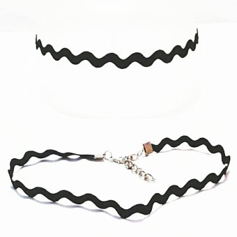 vileo zigzag choker necklace black plain vileo zigzag choker necklace black plain