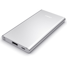 Vivan Power Bank Super Slim B5 Li -Ion Polymer - 5000 mAh - Silver