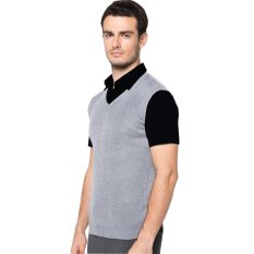 VM Sweater Rompi Rajut Abu Muda Polos
