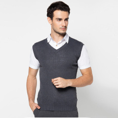 VM Sweater Rompi Rajut Abu Polos