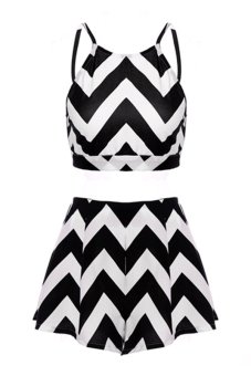 wavy stripe jumpsuit black white intl lazada indonesia wavy stripe jumpsuit black white intl lazada indonesia