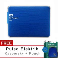 WD My Passport Ultra 2TB - Biru + Gratis Pulsa Elektrik + Kaspersky + Pouch