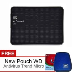 WD My Passport Ultra 2TB Hitam Bonus Antivirus Trend Micro + Pouch WD Original