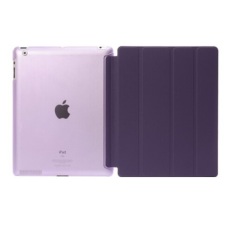 Welink 2 in 1 iPad 2/3/4 Case Plus Tempered Glass, Tablet Smart Cover + Slim Transparent Back Case for Apple iPad 2/3/4 (Purple) (Intl)